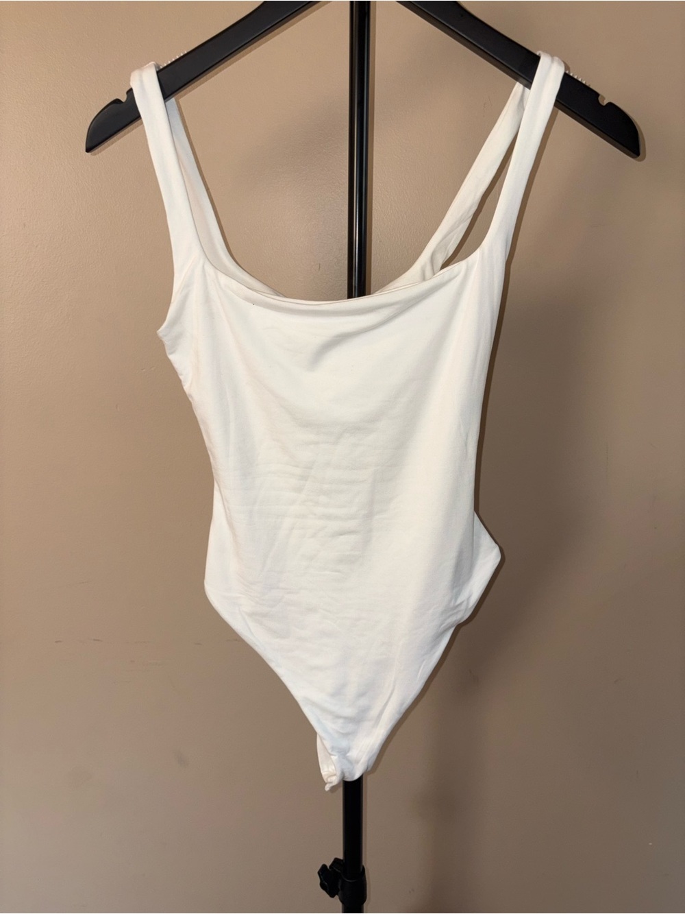 naked wardrobe White Scoop-Neck Bodysuit